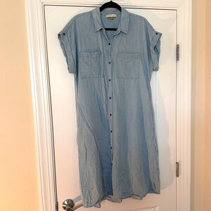 Light chambray shirt dress